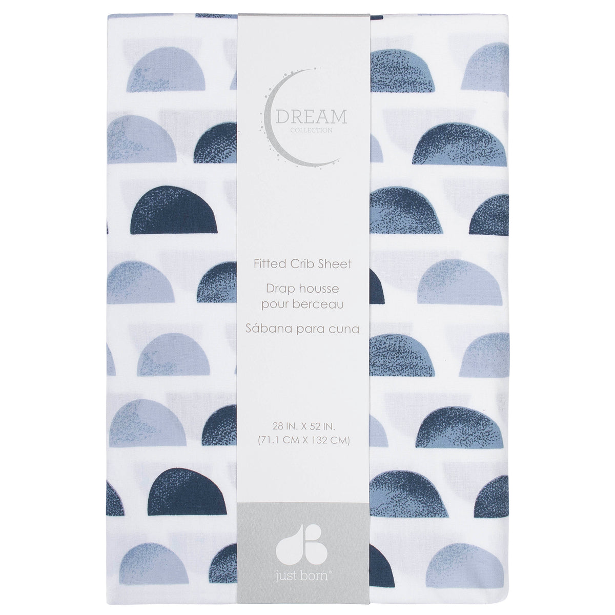 Baby Boys Blue Semicircle Ombre Printed Sheet, view 2
