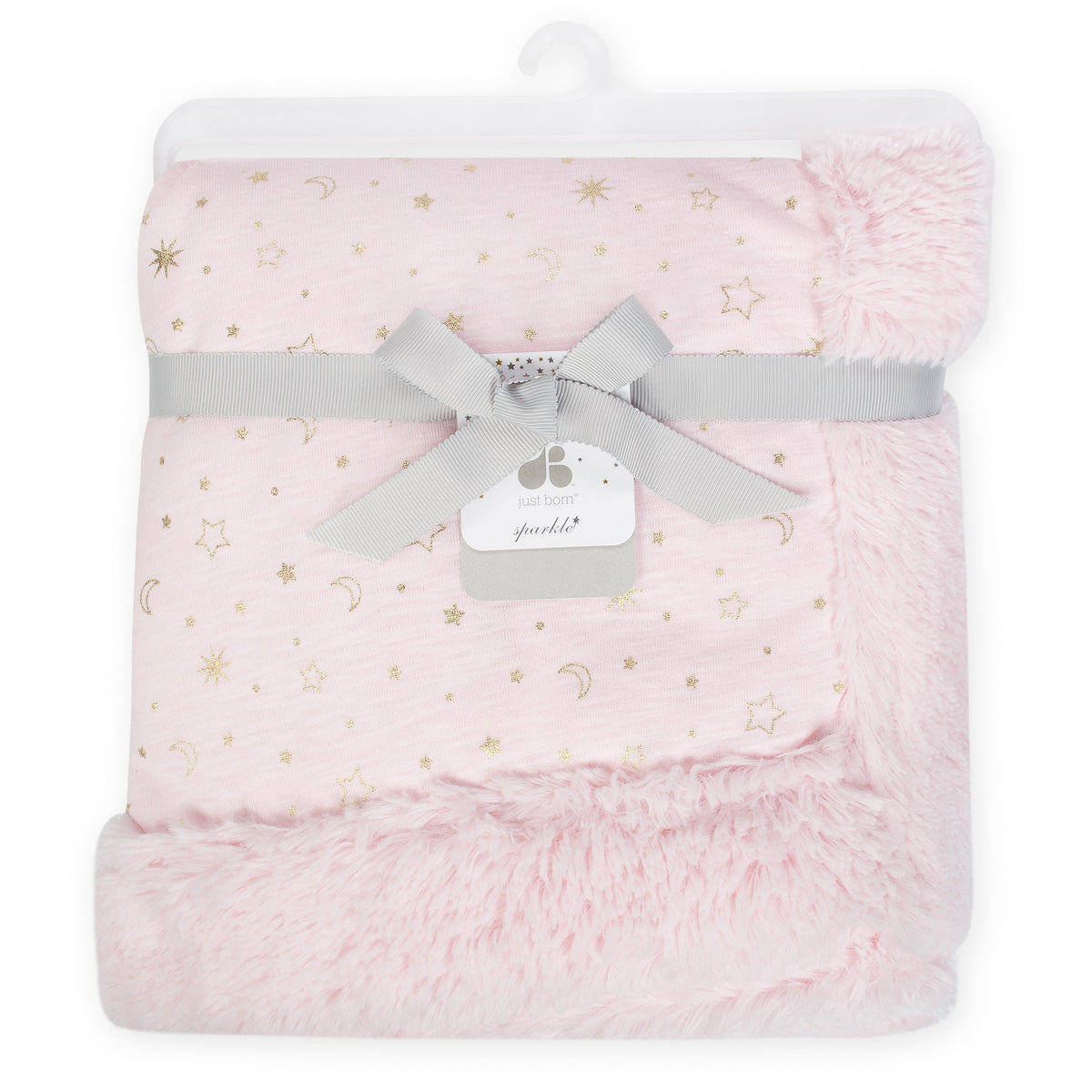 Just Born Baby Girls Pink Sherpa Blanket