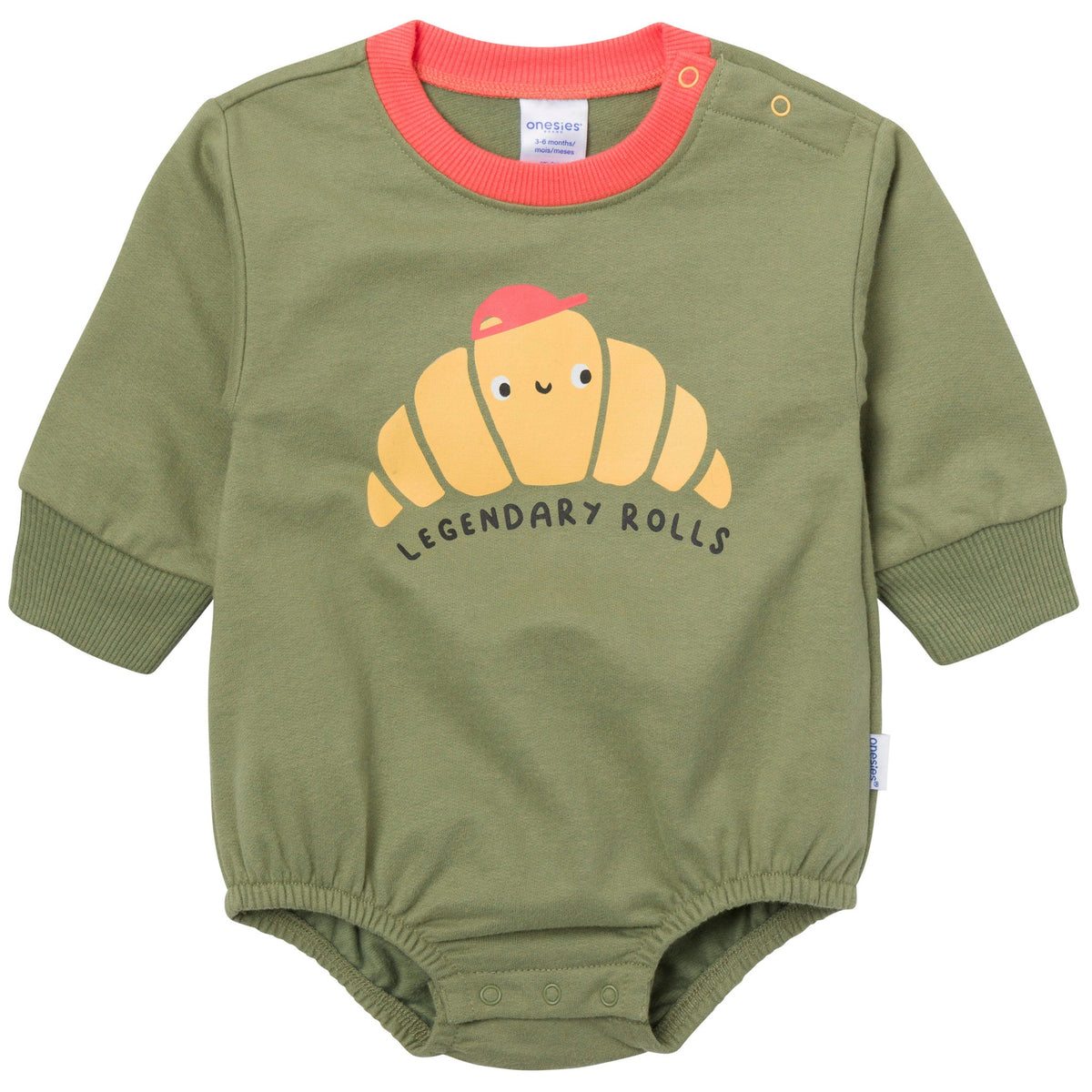 Baby Boys Rolls Sweatshirt Bubble Romper