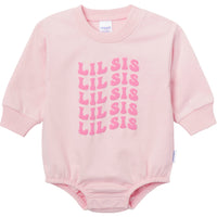 Baby Girls Lil Sis Sweatshirt Bubble Romper