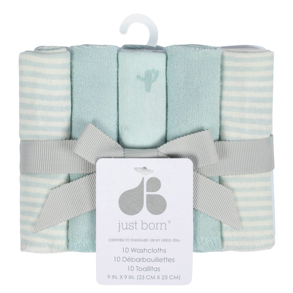 10-Pack Baby Boys Desert Cactus Washcloths, view 2