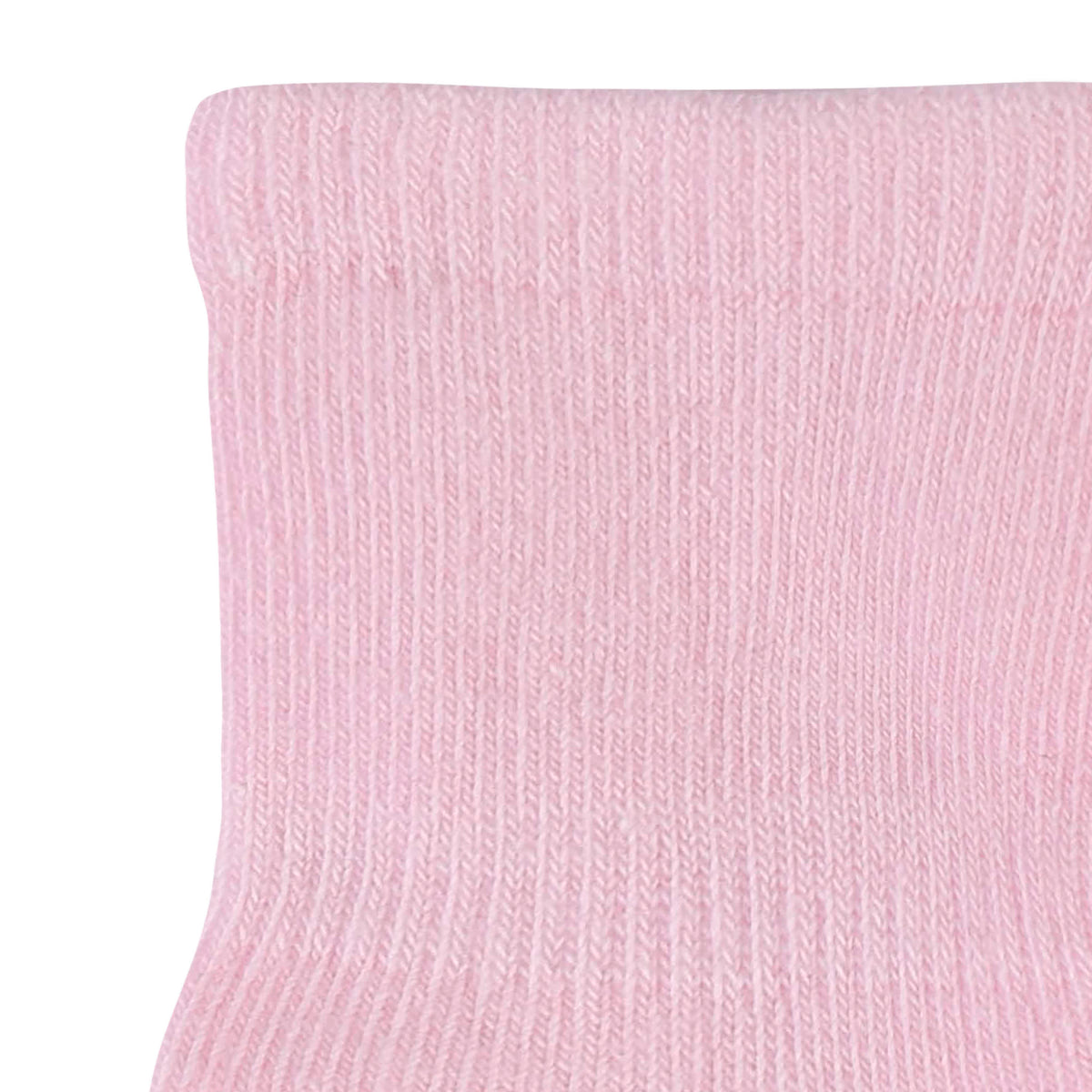 8-Pack Baby & Toddler Light Pink Wiggle-Proof Jersey Crew Socks, view 3