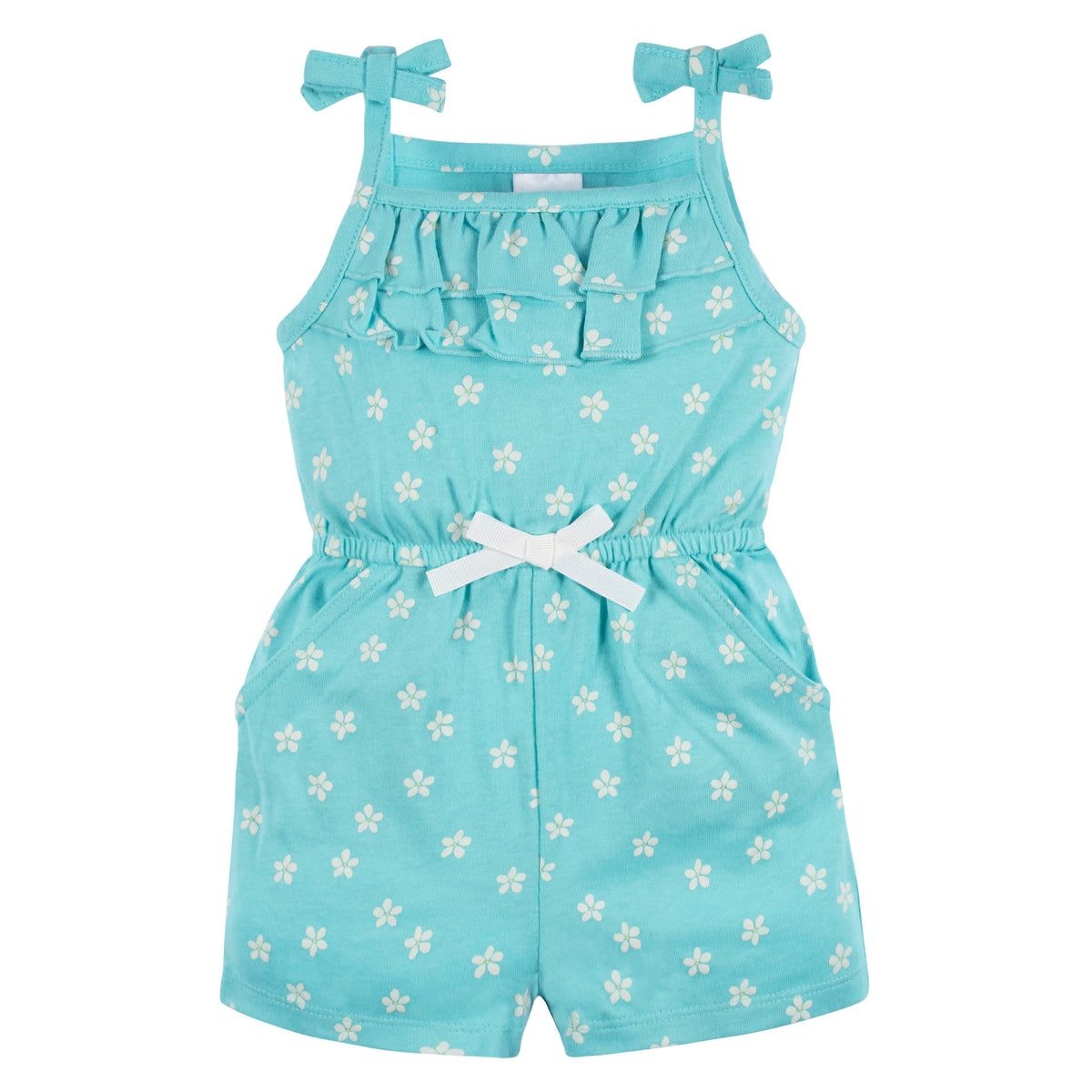 2-Pack Baby & Toddler Girls Bee Petals Tank Rompers, view 7