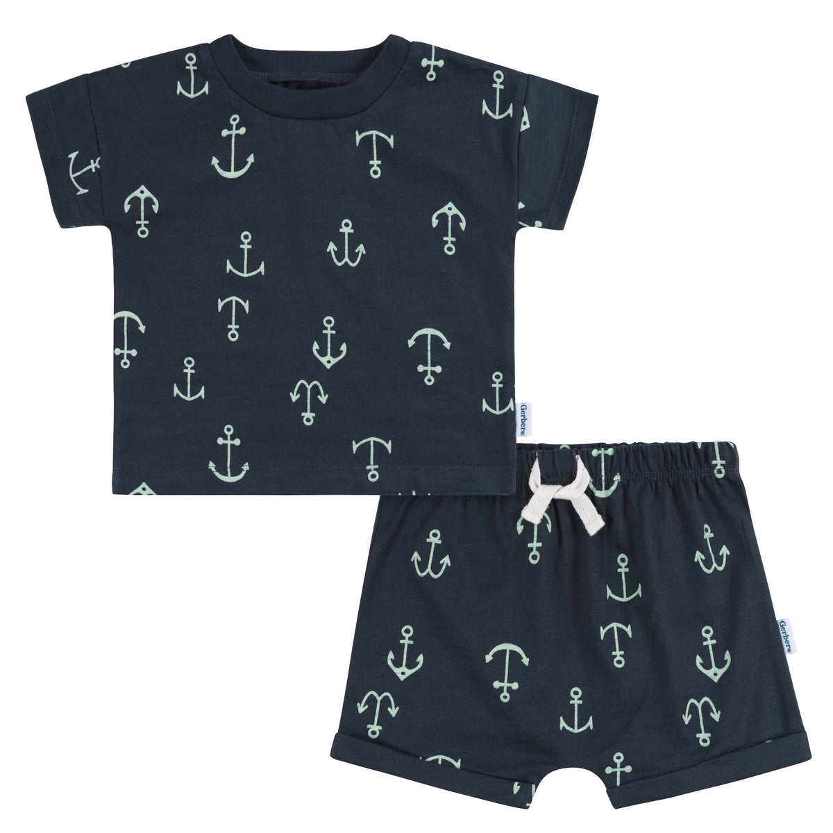 2-Piece Baby Boys Anchor T-Shirt and Shorts