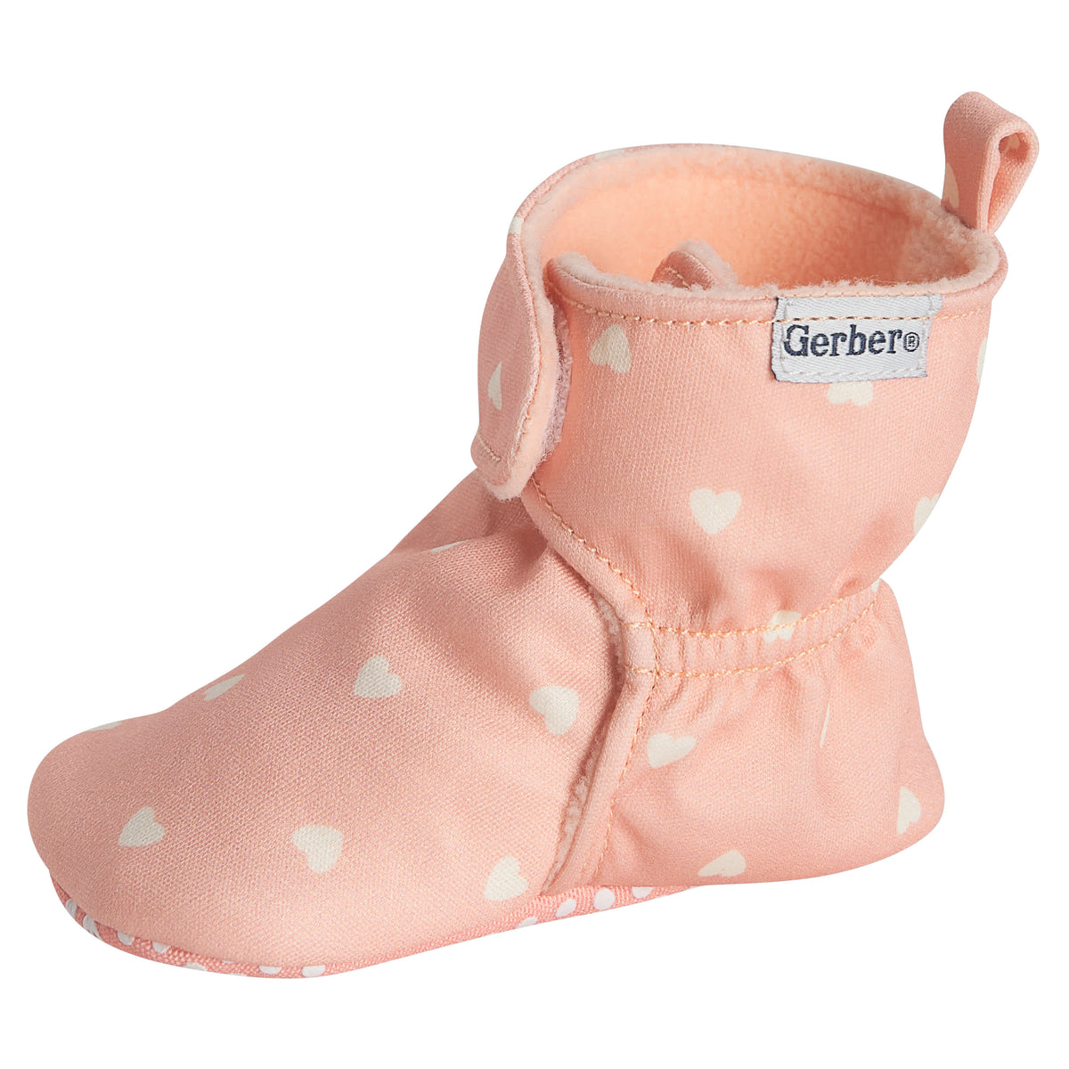 Baby Girls Pink Hearts Soft Booties, view 7