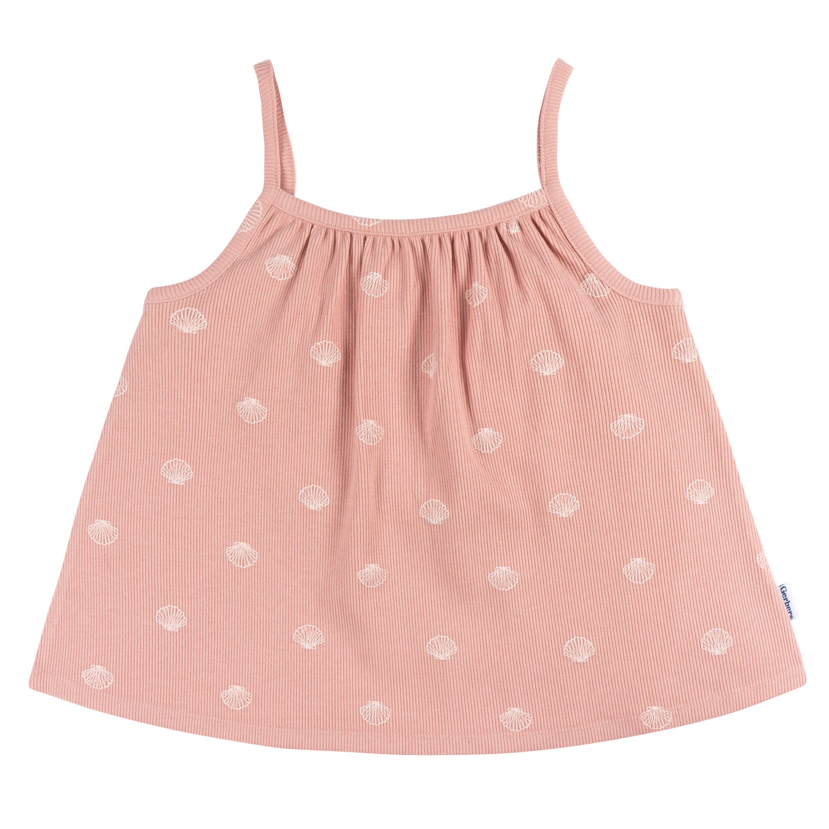 2-Piece Infant and Toddler Girls Seashells Tank Top & Shorts Set, view 2