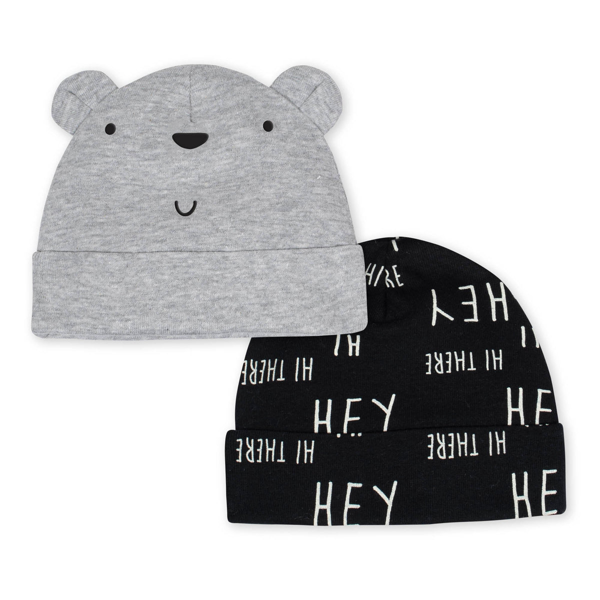 2-Pack Baby Boys Bear Caps