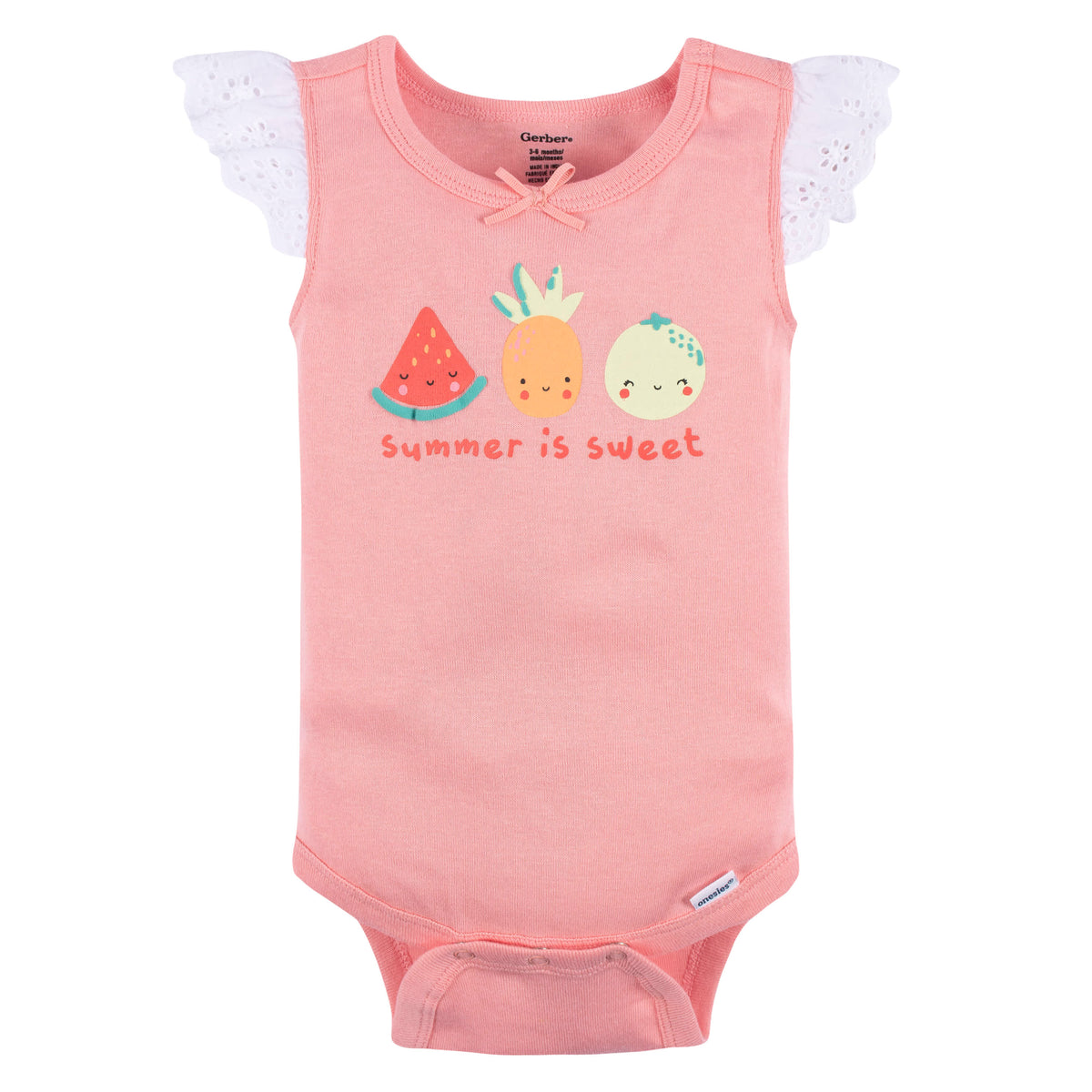 4-Pack Baby Girls Summer Sweets Sleeveless Onesies Bodysuits, view 4