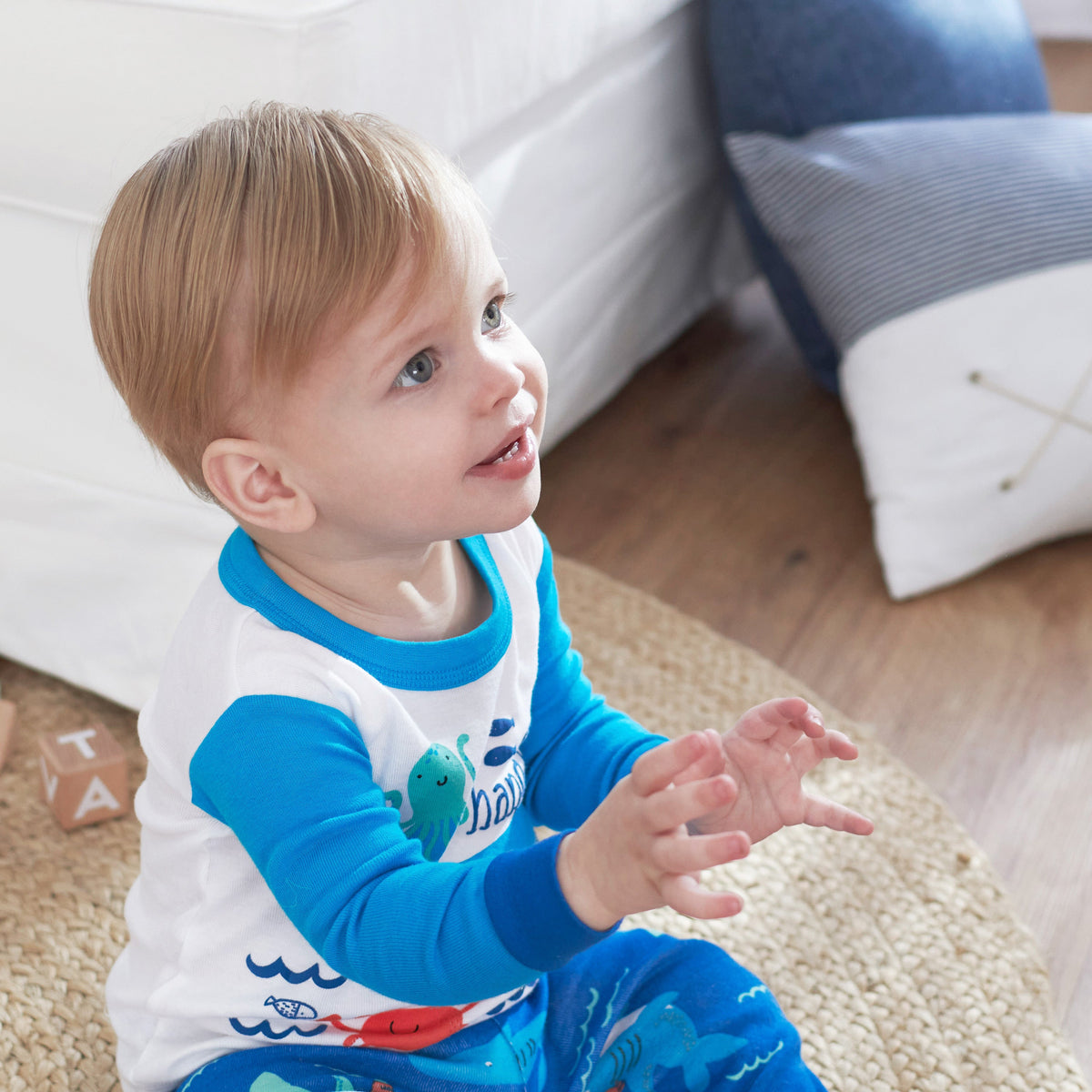 4-Piece Boys Sea Cotton Pajamas, view 3