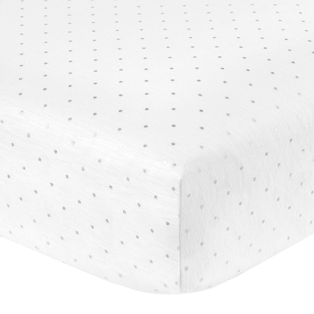 Baby Neutral Metallic Dots Jersey Knit Crib Sheet