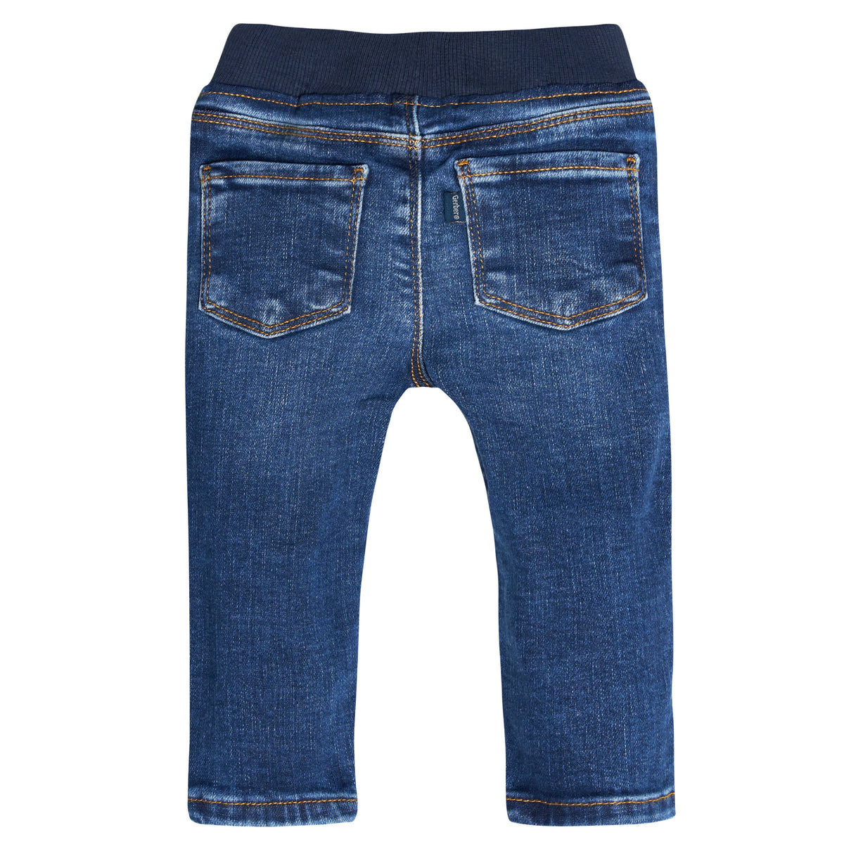 Baby Neutral Blue Rib Waist Skinny Jeans, view 7