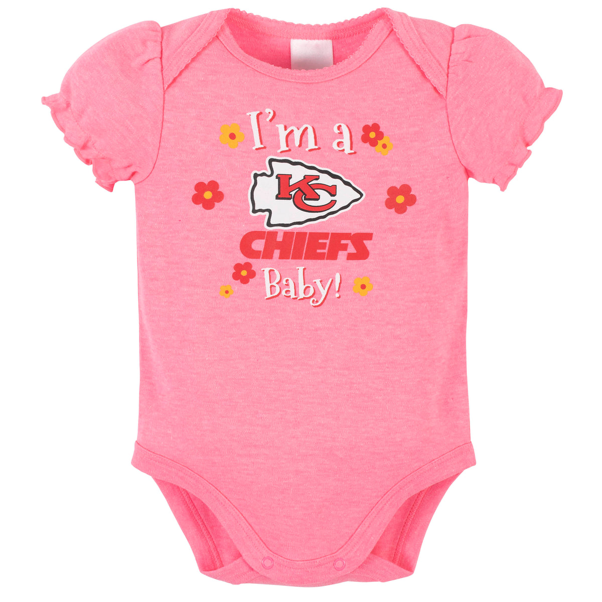 3-Pack Kansas City Chiefs Short Sleeve Bodysuits, view 2