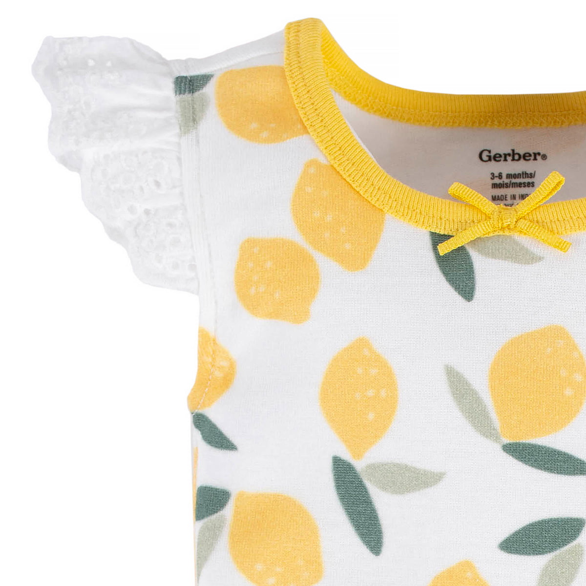 4-Pack Baby Girls Lemon Squeeze Tank Onesies Bodysuits, view 8