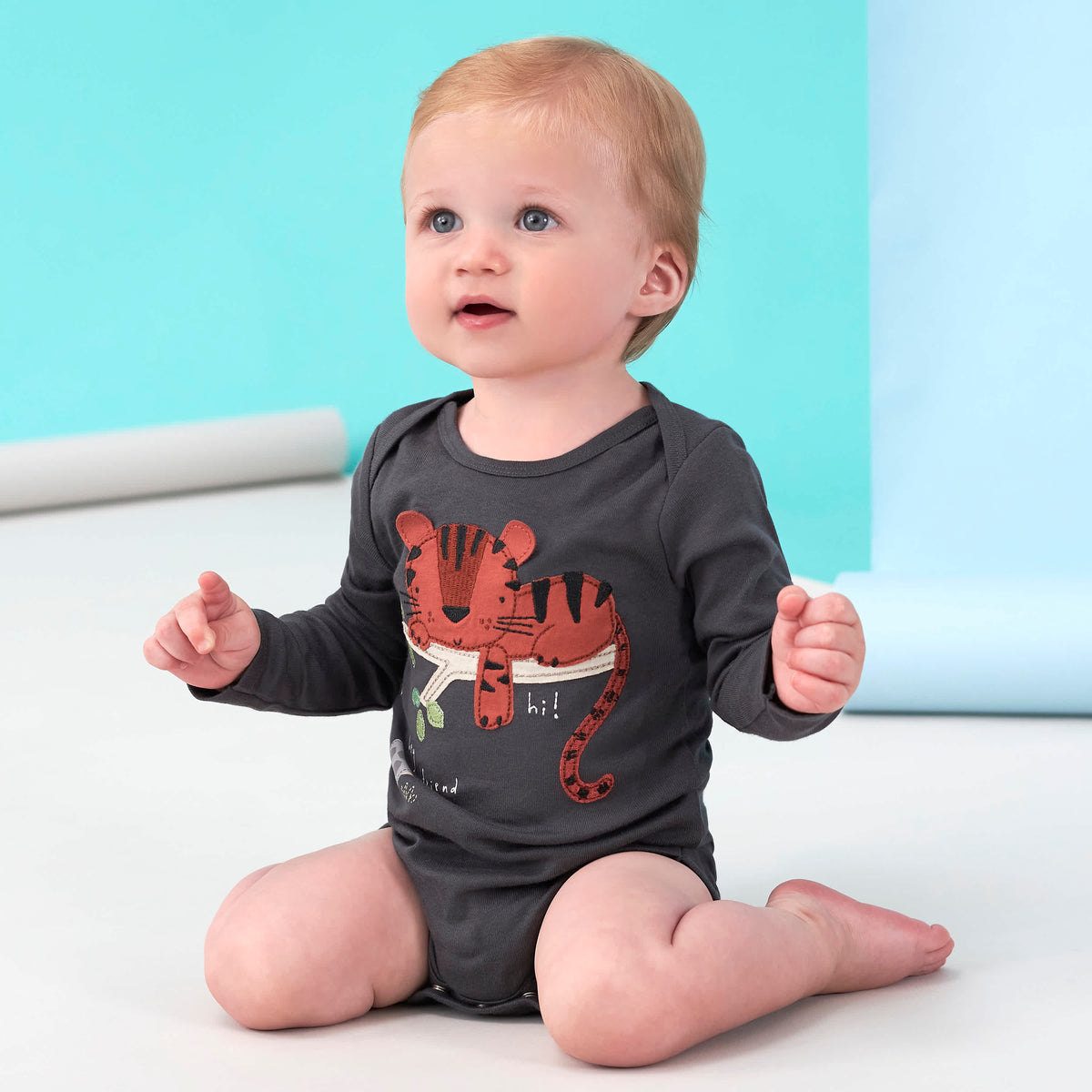 5-Pack Baby Boys Safari Long Sleeve Onesies Bodysuits, view 2