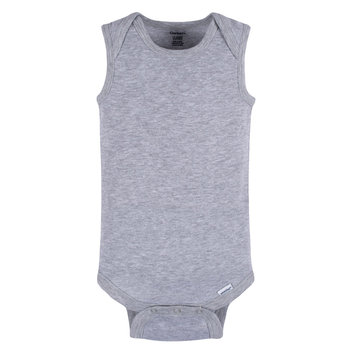 5-Pack Baby Neutral Grey Heather Sleeveless Lap Shoulder Onesies Bodysuits, view 4