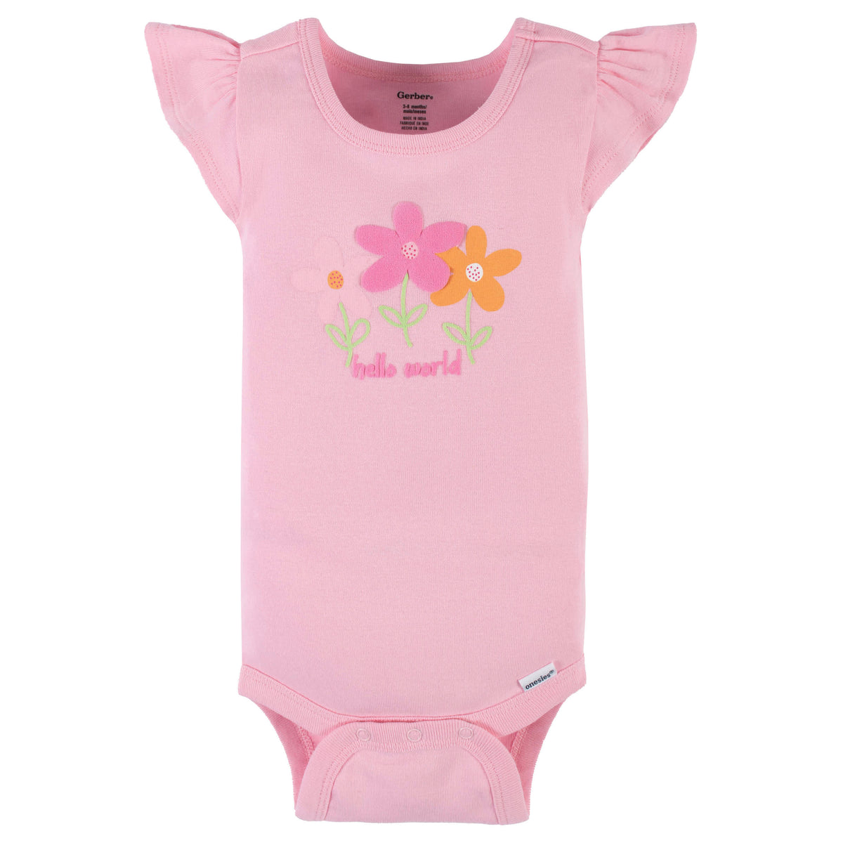 4-Pack Baby Girls Summer Blossom Short Sleeve Onesies Bodysuits, view 2