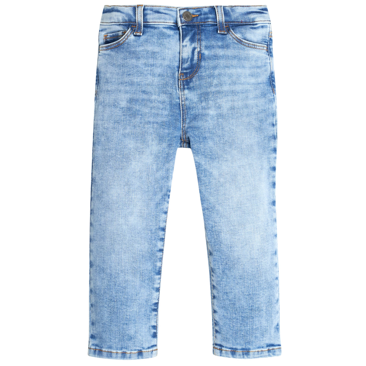 Infant and Toddler Neutral Light Blue Straight Fit Jeans, view 2