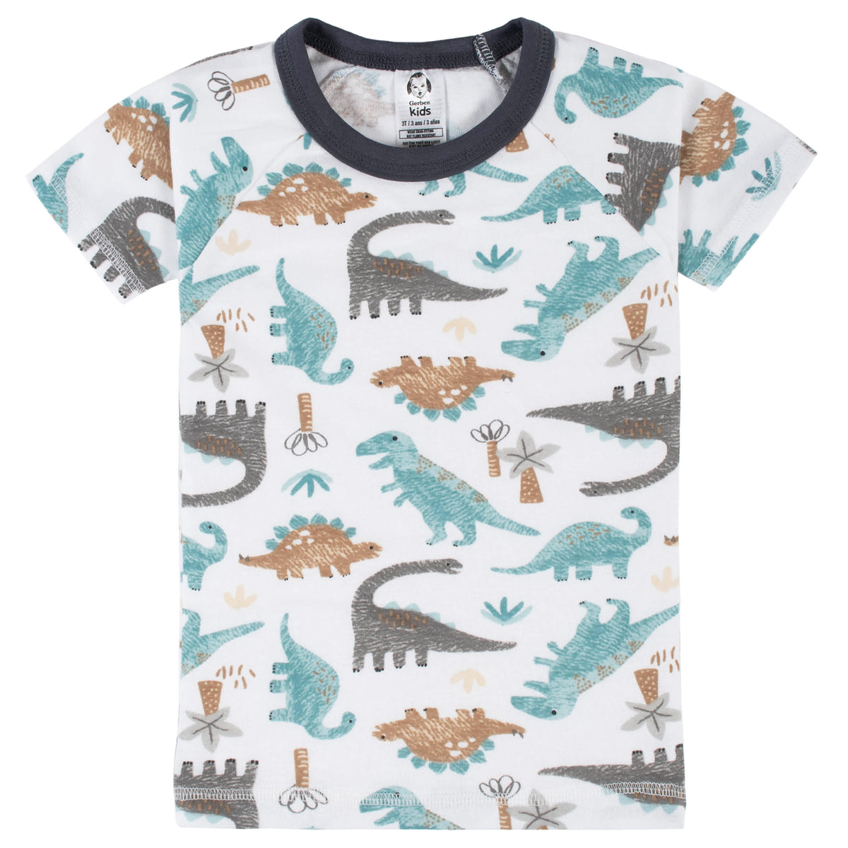 4-Piece Infant & Toddler Boys Dino Blues Snug Fit Cotton Pajamas, view 7