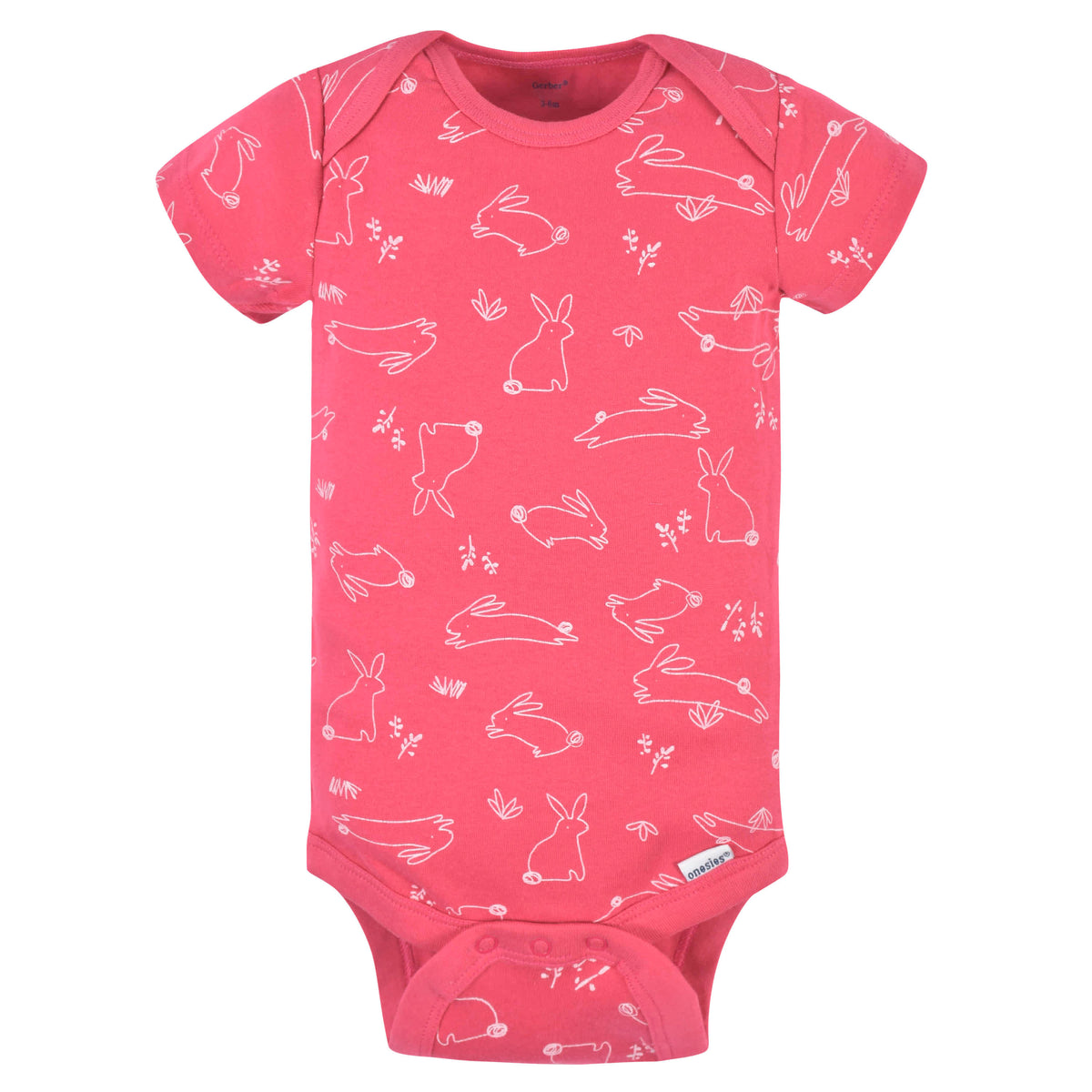 3-Pack Baby Girls Rose Floral Short Sleeve Onesies Bodysuits, view 6