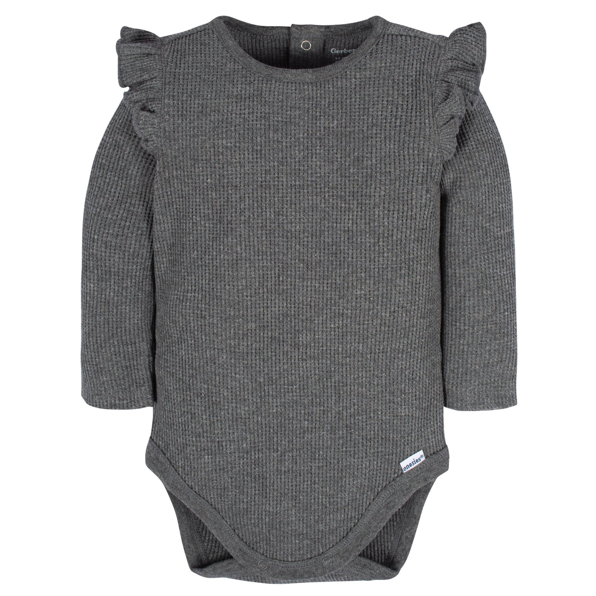 2-Pack Baby Girls Pink & Gray Long Sleeve Onesies Bodysuits, view 5