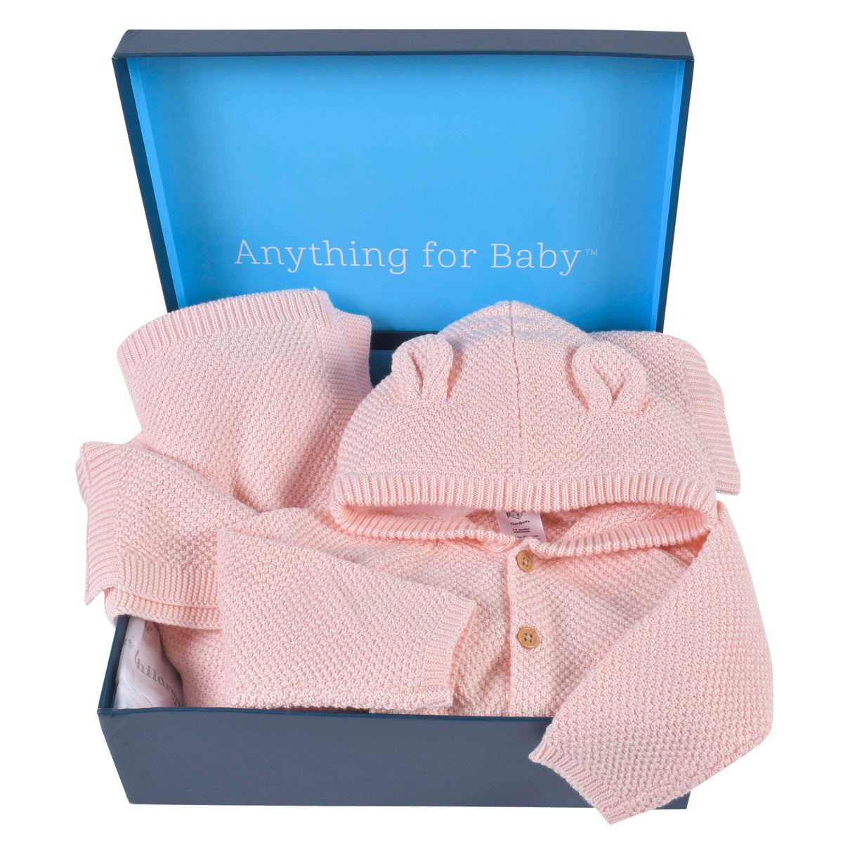3-Piece Baby Girls Pink Knit Outfit & Blanket Set