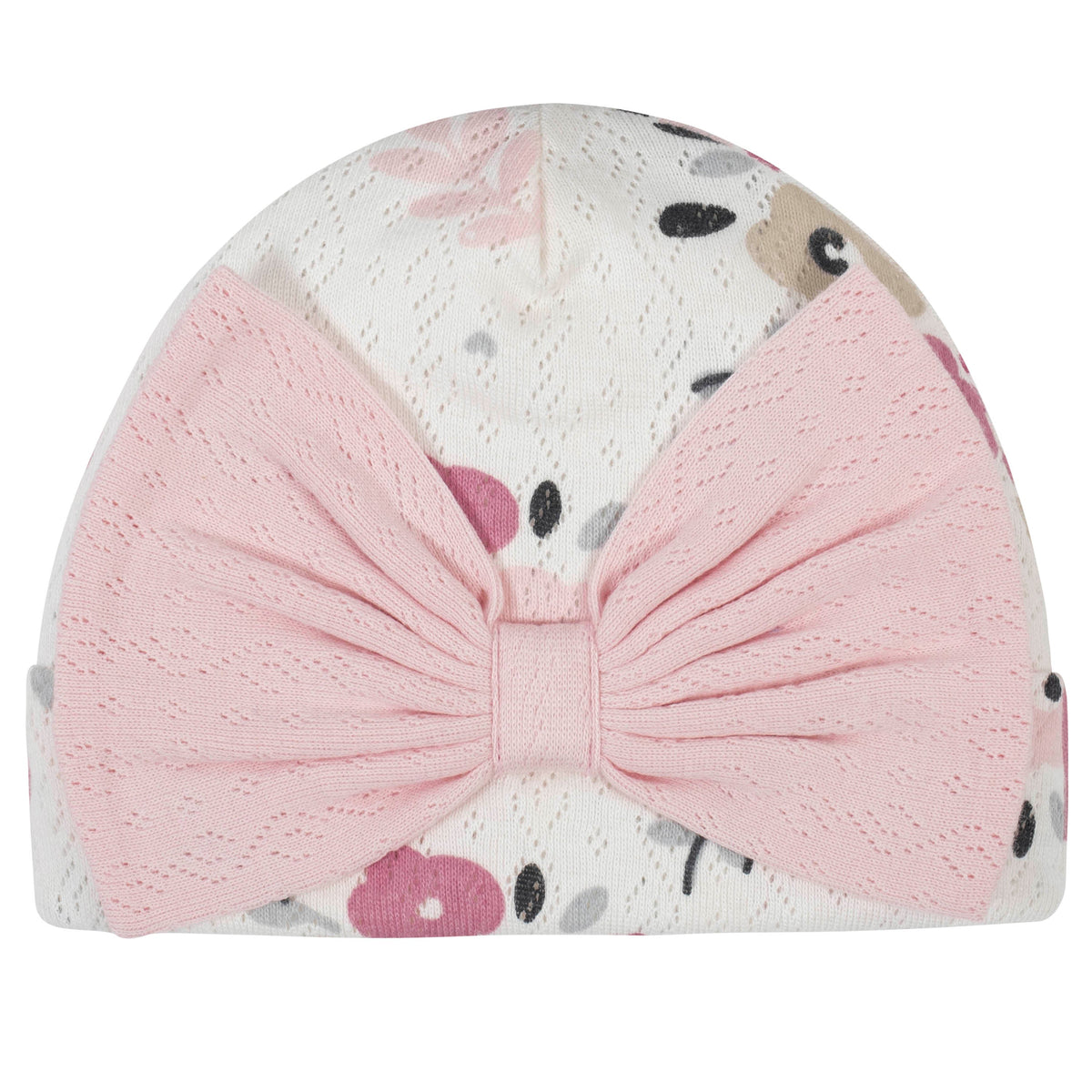4-Piece Organic Baby Girls Floral Gowns & Caps, view 2