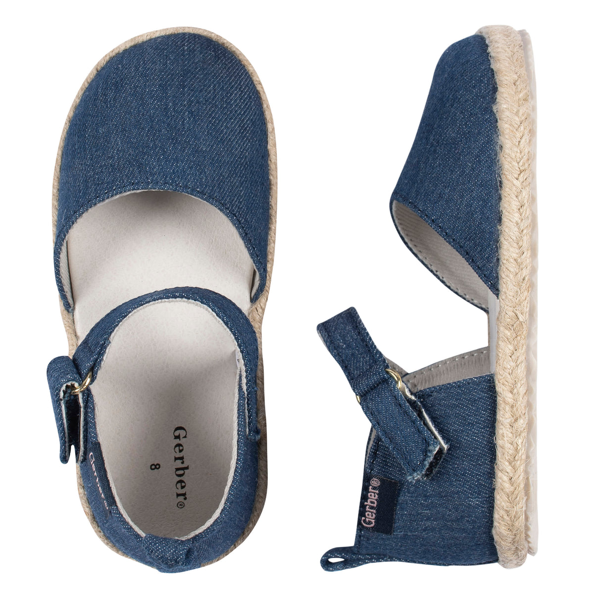 Infant & Toddler Girls Denim Espadrille Sandal, view 2