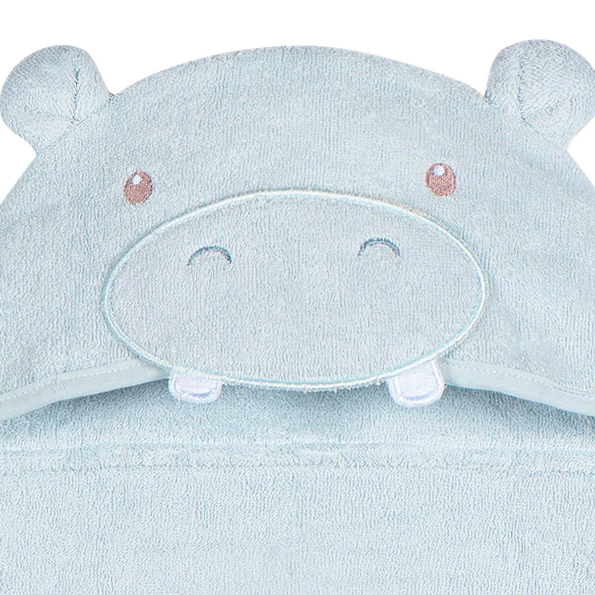 Baby Boys Blue Hippo Character Towel, view 3