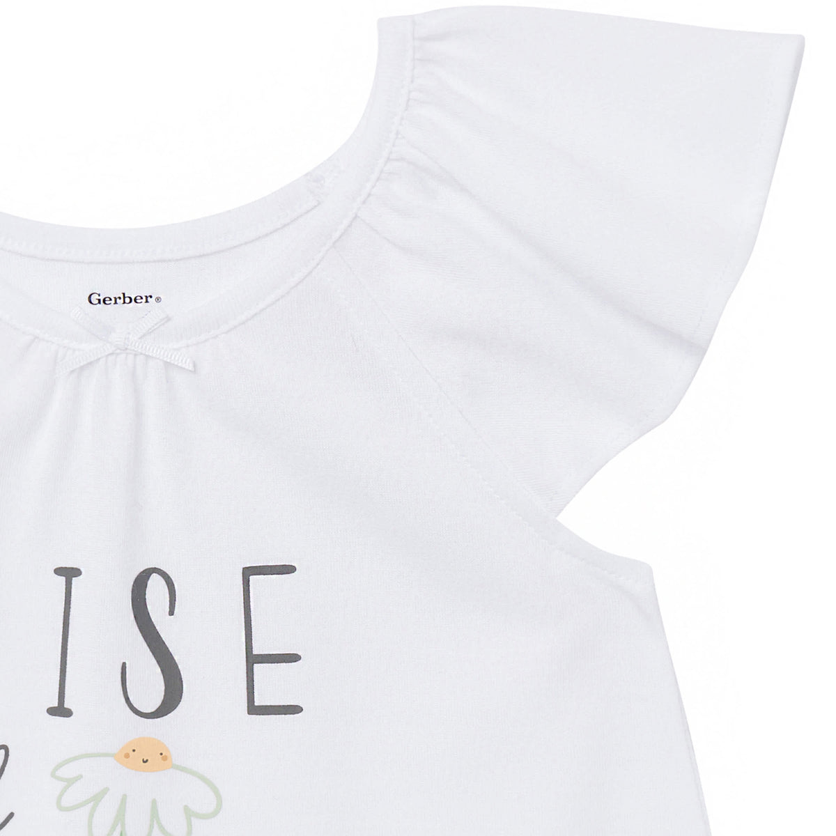 3-Piece Toddler Girls Daises T-Shirt, Shorts & Pants Pajama Set, view 3