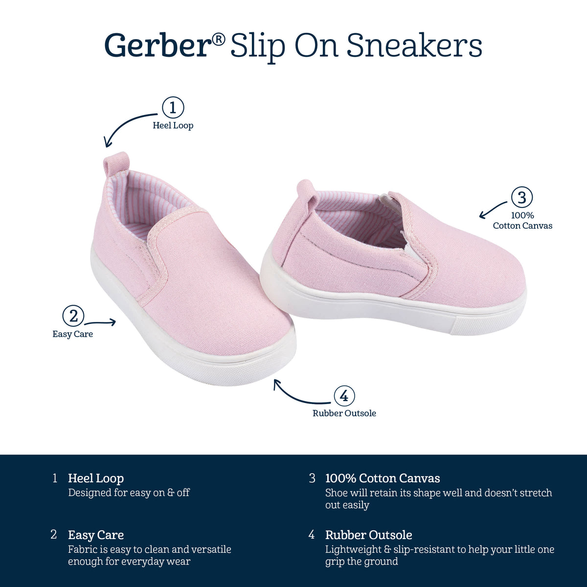 Infant & Toddler Girls Pink Slip-On Sneaker, view 5