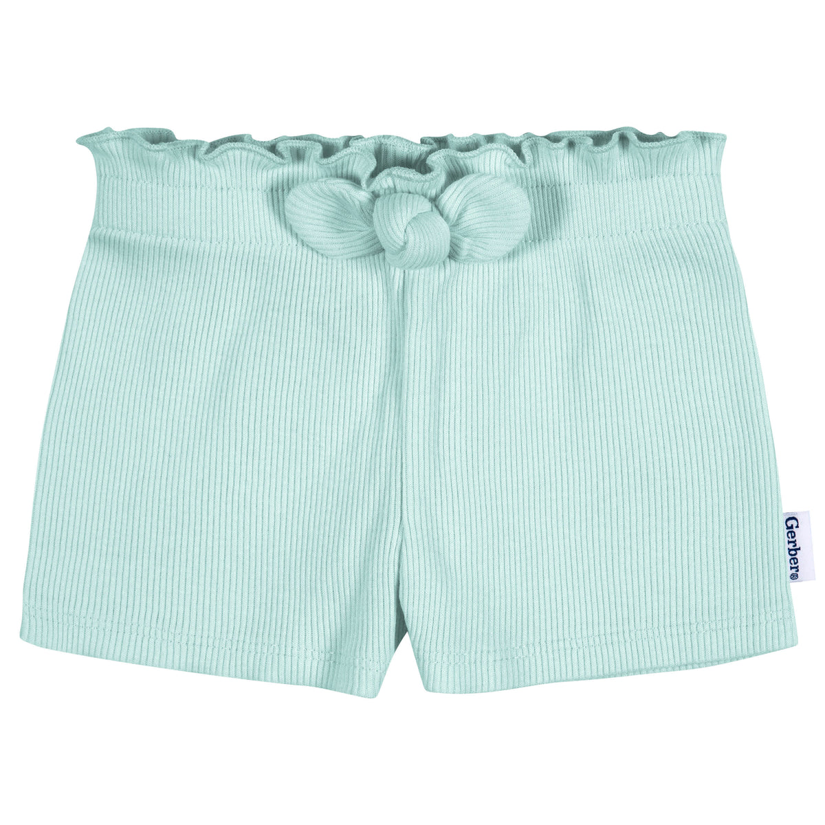 3-Pack Baby & Toddler Girls Navy/Oatmeal/Aqua Pull-On Knit Short, view 2