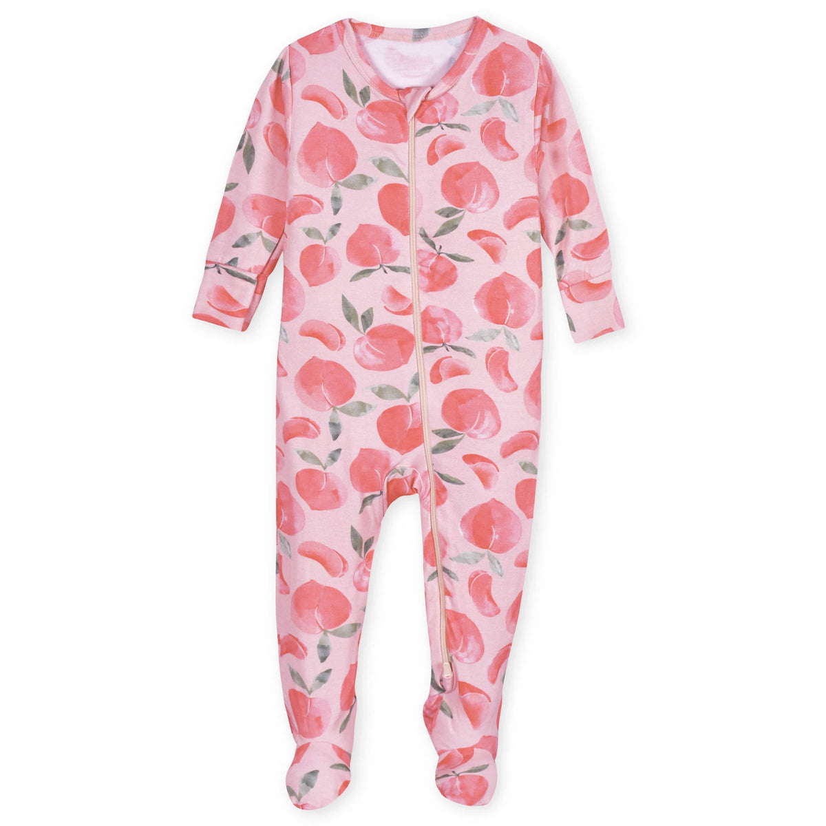 Baby & Toddler Girls Just Peachy Buttery Soft Viscose Made from Eucalyptus Snug Fit Footed Pajamas, view 2