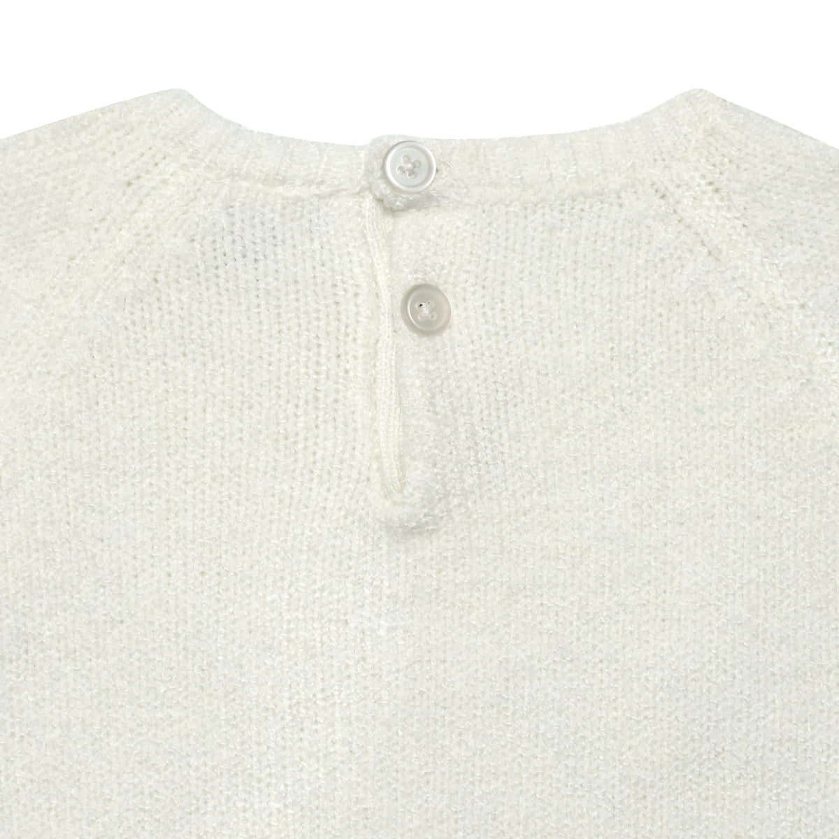 Infant & Toddler Girls White Sweater With Tulle Trim, view 5