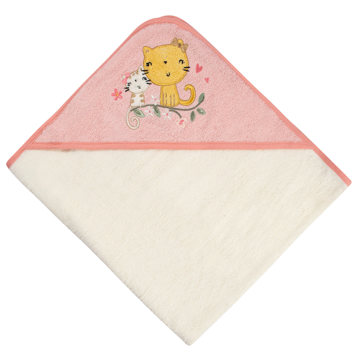 2-Pack Baby Girls Kitty Floral Hooded Towel, view 4