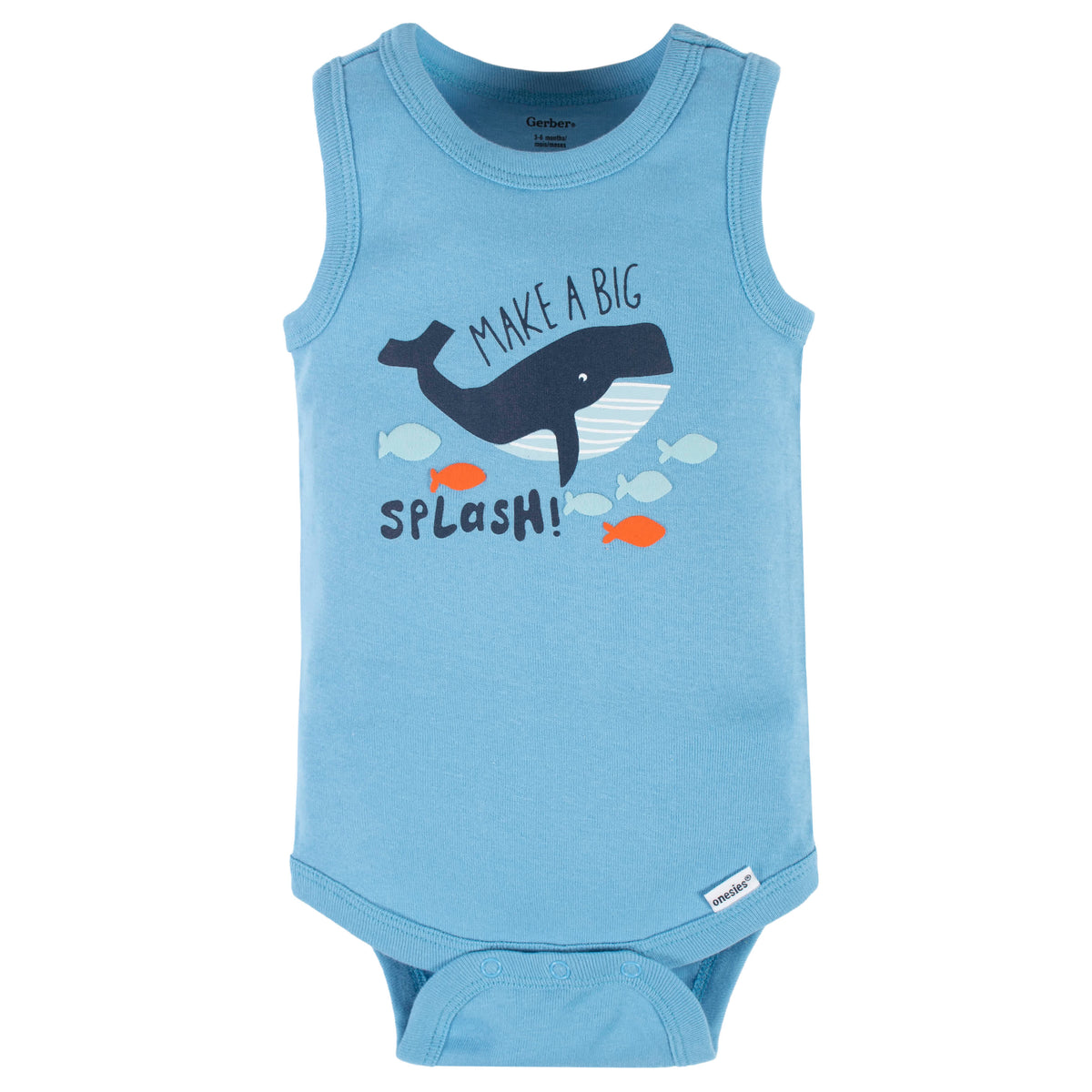 4-Pack Baby Boys Sea Friends Tank Onesies Bodysuits, view 5