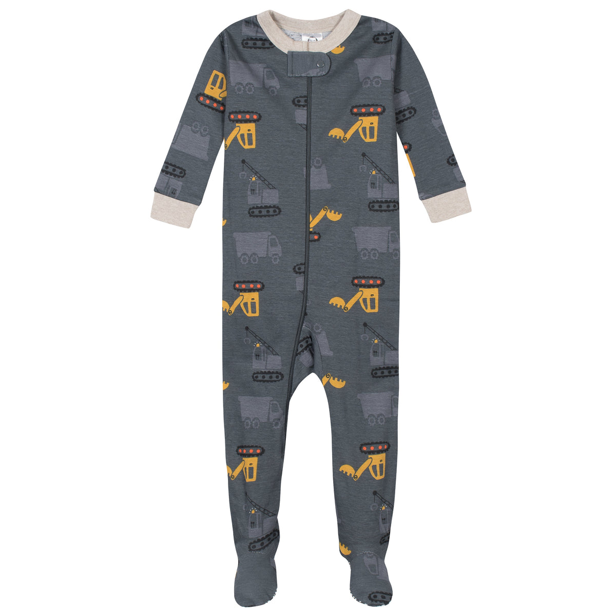 2-Pack Boys Dump Truck Snug Fit Footed Cotton Pajamas, view 2