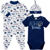 3-Piece Baby Boys Titans Bodysuit, Sleep 'N Play & Cap Set