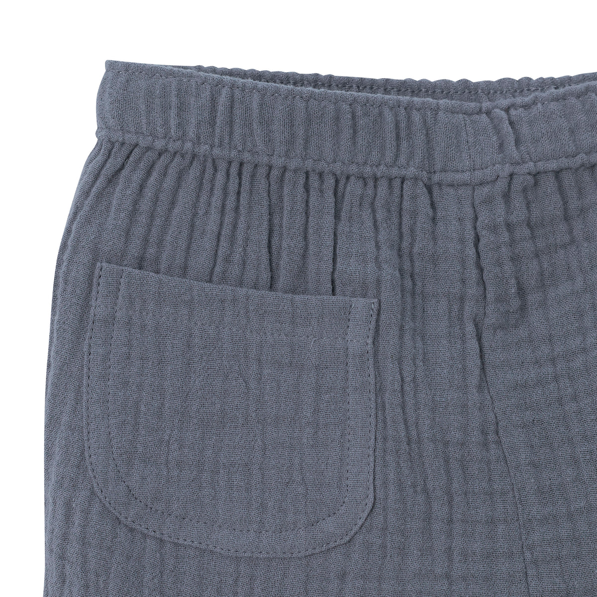 Infant & Toddler Slate Blue Gauze Shorts, view 2