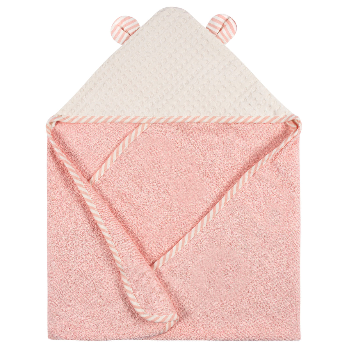 2-Pack Baby Girls Kitty Floral Hooded Towel and Washcloth Mitt Set, view 4