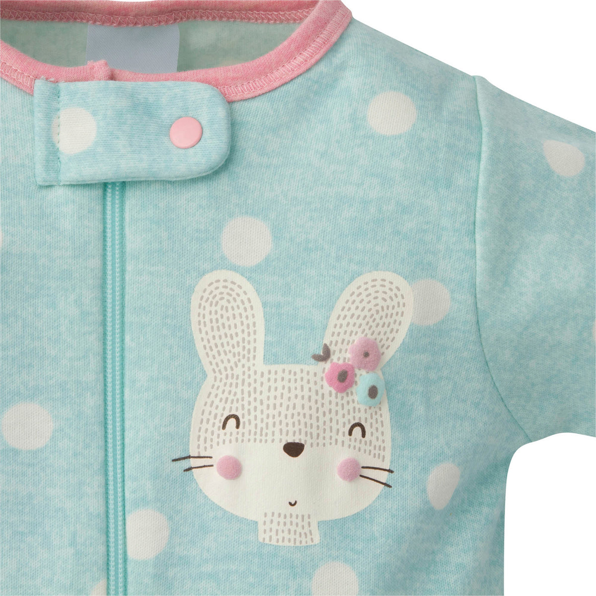 2-Pack Organic Baby Girls Floral Bunny Sleep 'n Plays, view 2