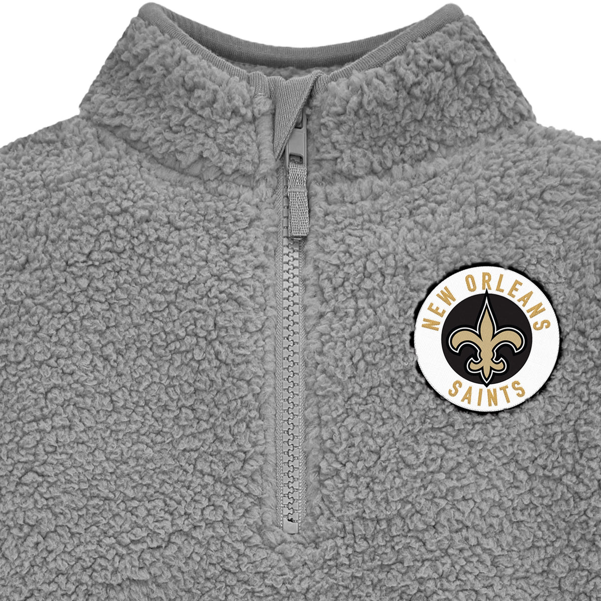 Infant & Toddler Boys Saints 1/4 Zip Sherpa Top, view 2