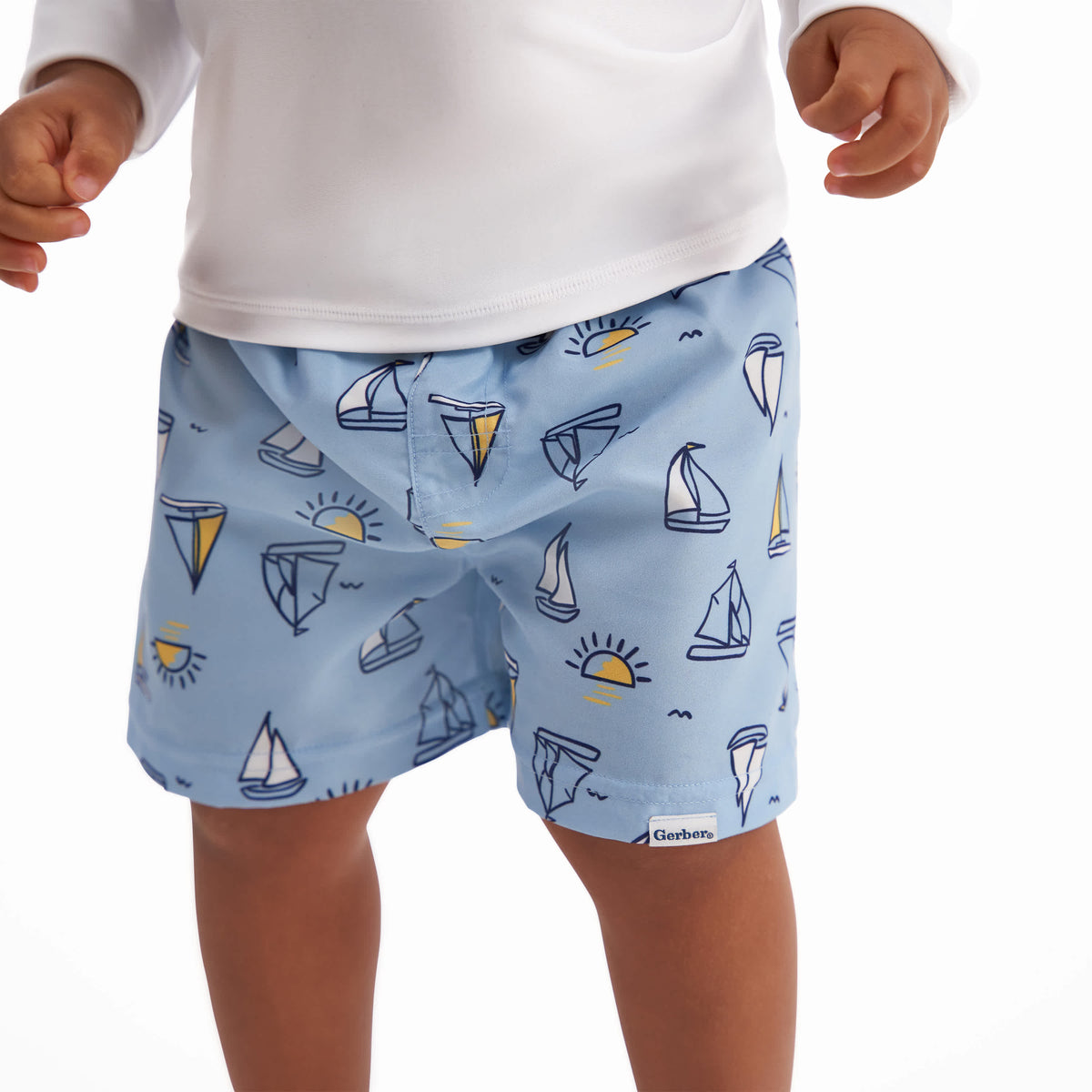 2-Pack Baby & Toddler Boys Sailboats Swim Trunks, view 4