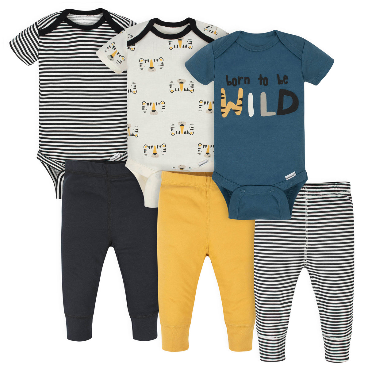 6-Piece Baby Boys Wild Onesies Bodysuits & Pants Set