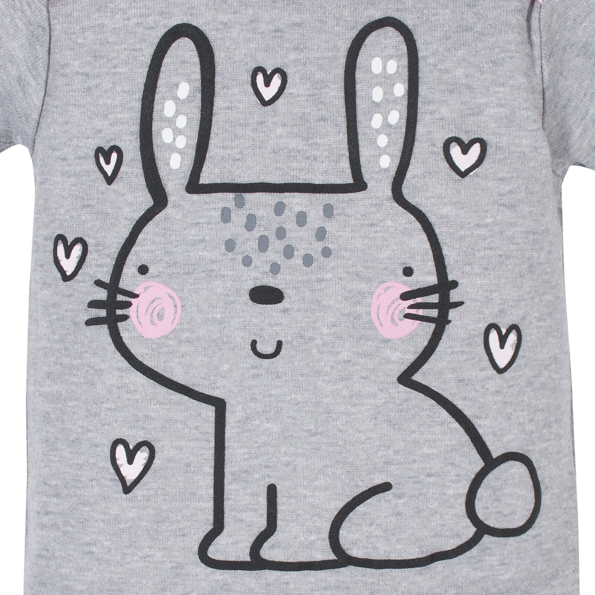 3-Pack Baby Girls Bunny Short Sleeve Onesies Bodysuits, view 3