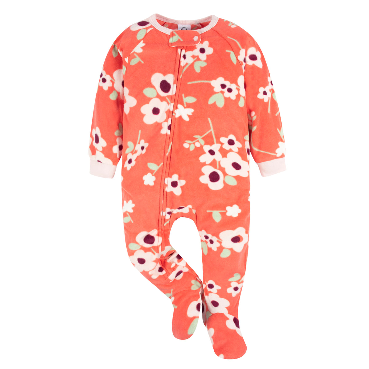 2-Pack Baby & Toddler Girls Flower Toss Fleece Sleepers, view 4
