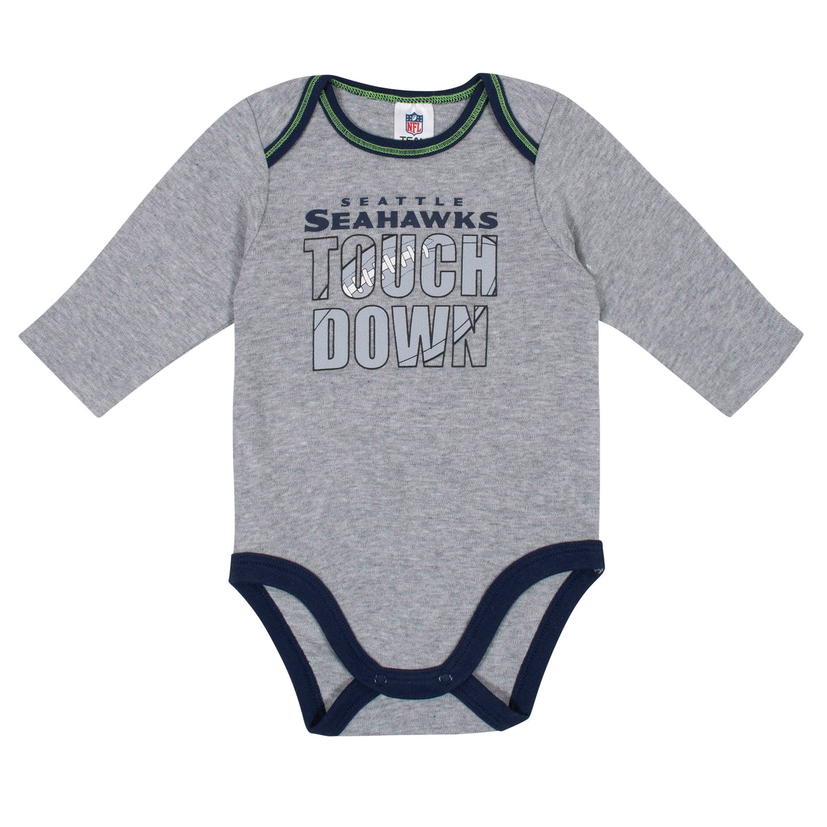 2-Pack Seattle Seahawks Long Sleeve Bodysuits, view 2