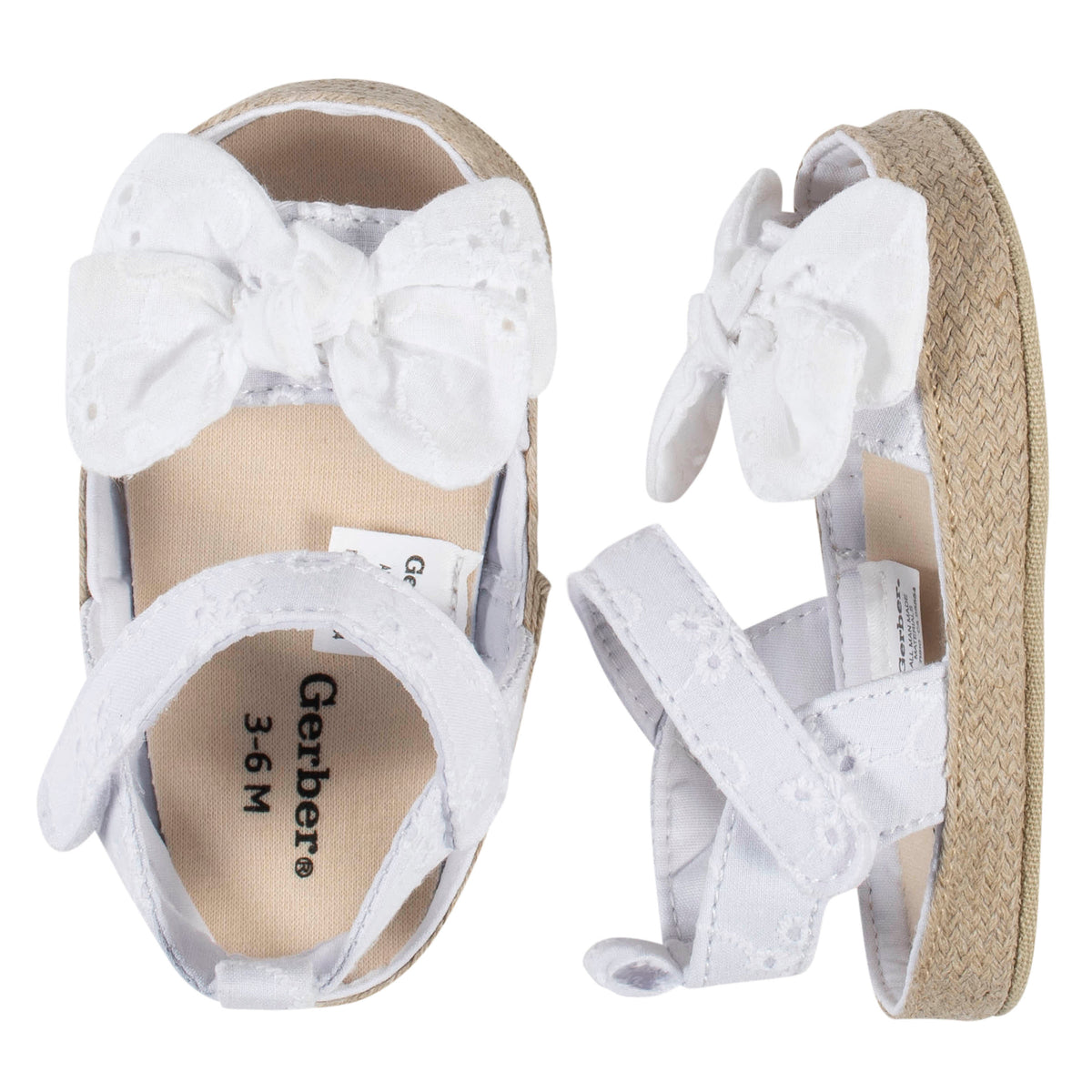 Baby White Eyelet Espadrille Sandal, view 2