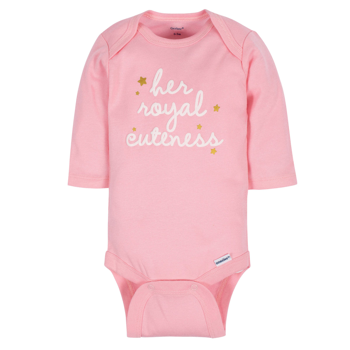 3-Pack Baby Girls Castle Long Sleeve Onesies Bodysuits, view 2