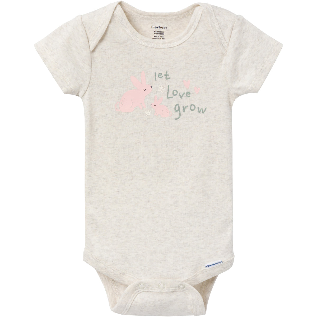 3-Pack Baby Girls Let Love Grow Onesies Bodysuits, view 4