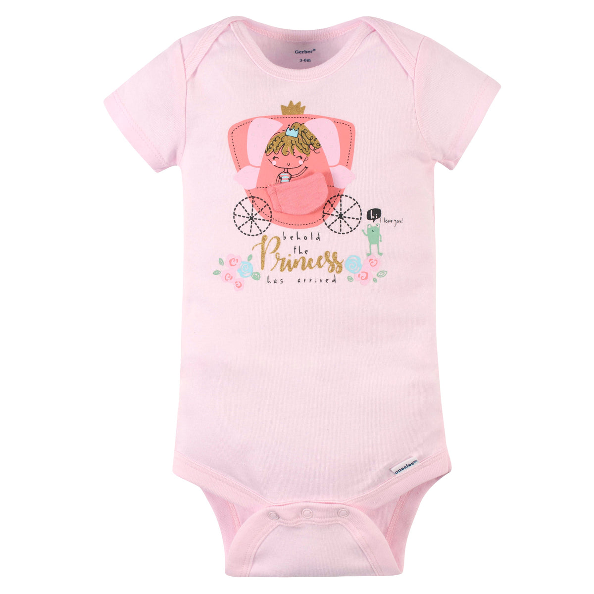 4-Pack Baby Girls Princess Short Sleeve Onesies Brand Bodysuits, view 2